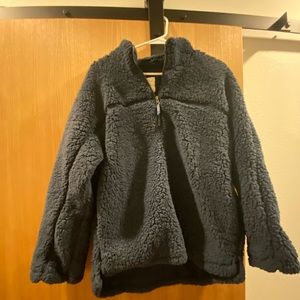 Dark Blue Sherpa Sweatshirt